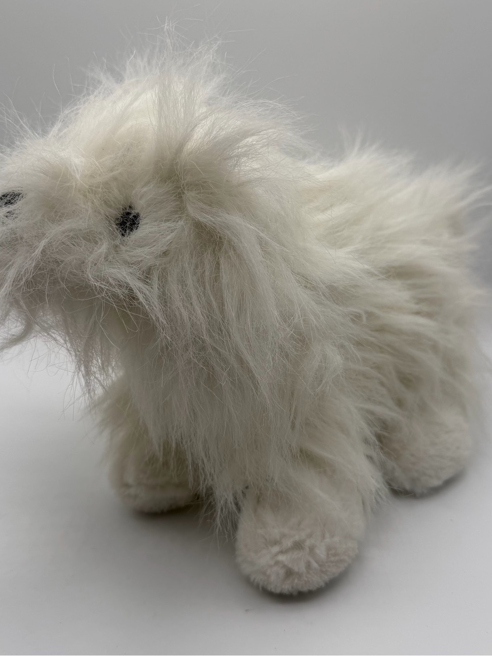 Title: Goffa White Shaggy Puppy Dog Plush 11” Fuzzy Stuffed Animal Toy